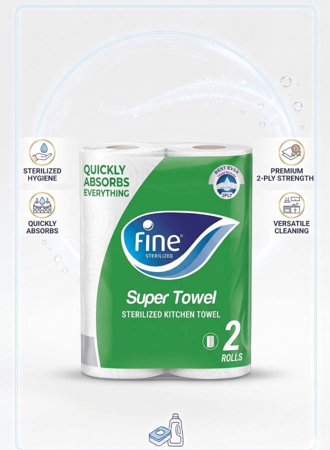 Kitchen Towel Super Towel - 2 Roll 2 Ply