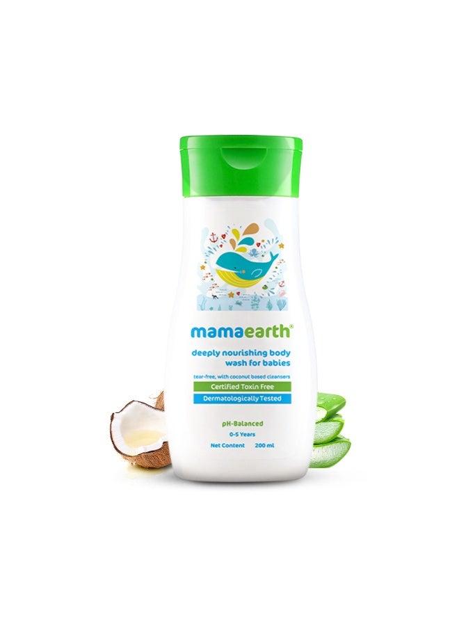 Deeply Nourishing Baby Body Wash with Coconut Oil, Orange Essential Oil & Aloe Vera | Tear-Free Cleanser, Gentle Daily Bath Wash for Newborns & Infants | Soft & Nourished Skin,