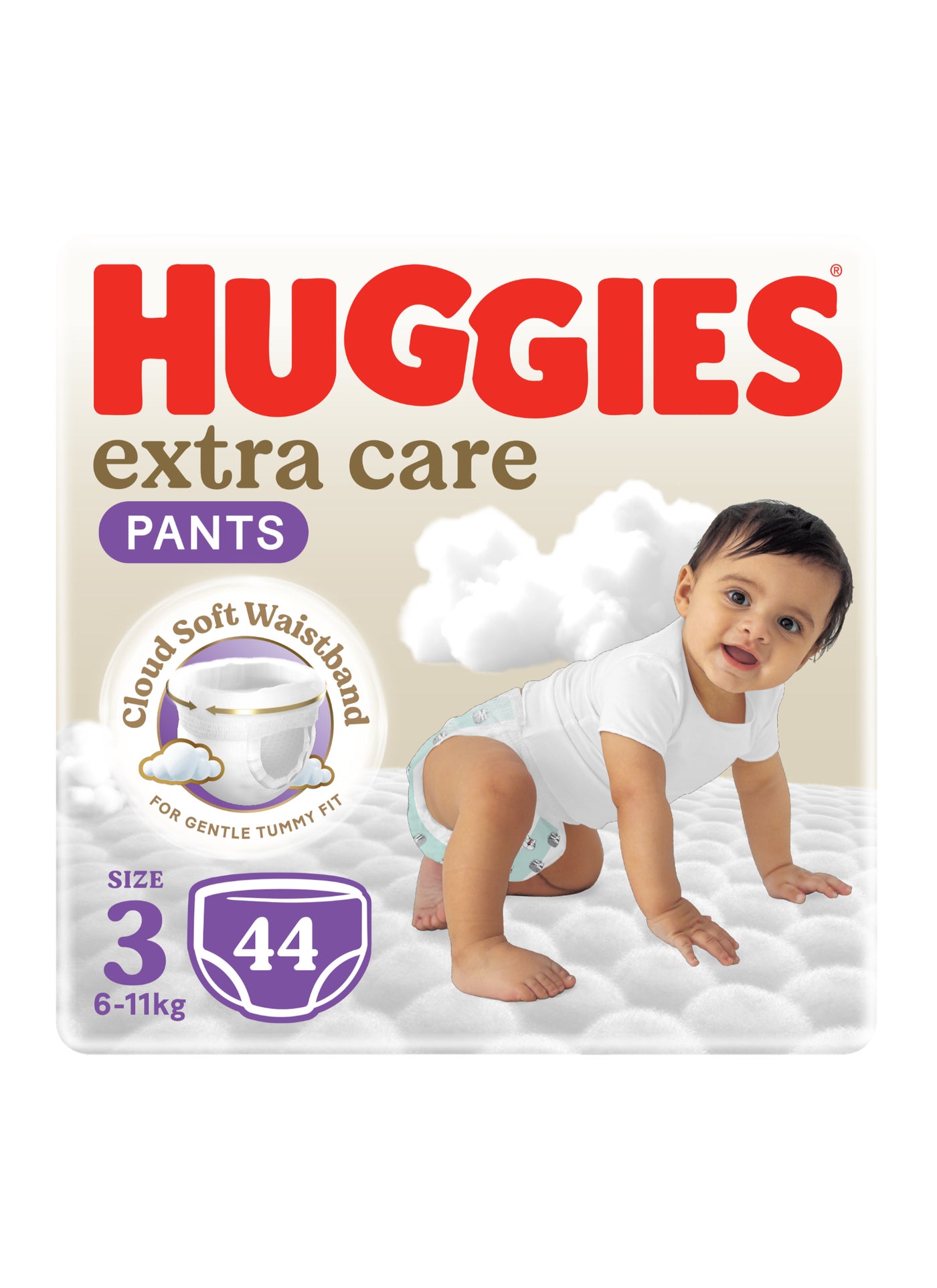 Huggies Extra Care Baby Culottes, Size 3 (6-11 kg), 44 Diaper Pants