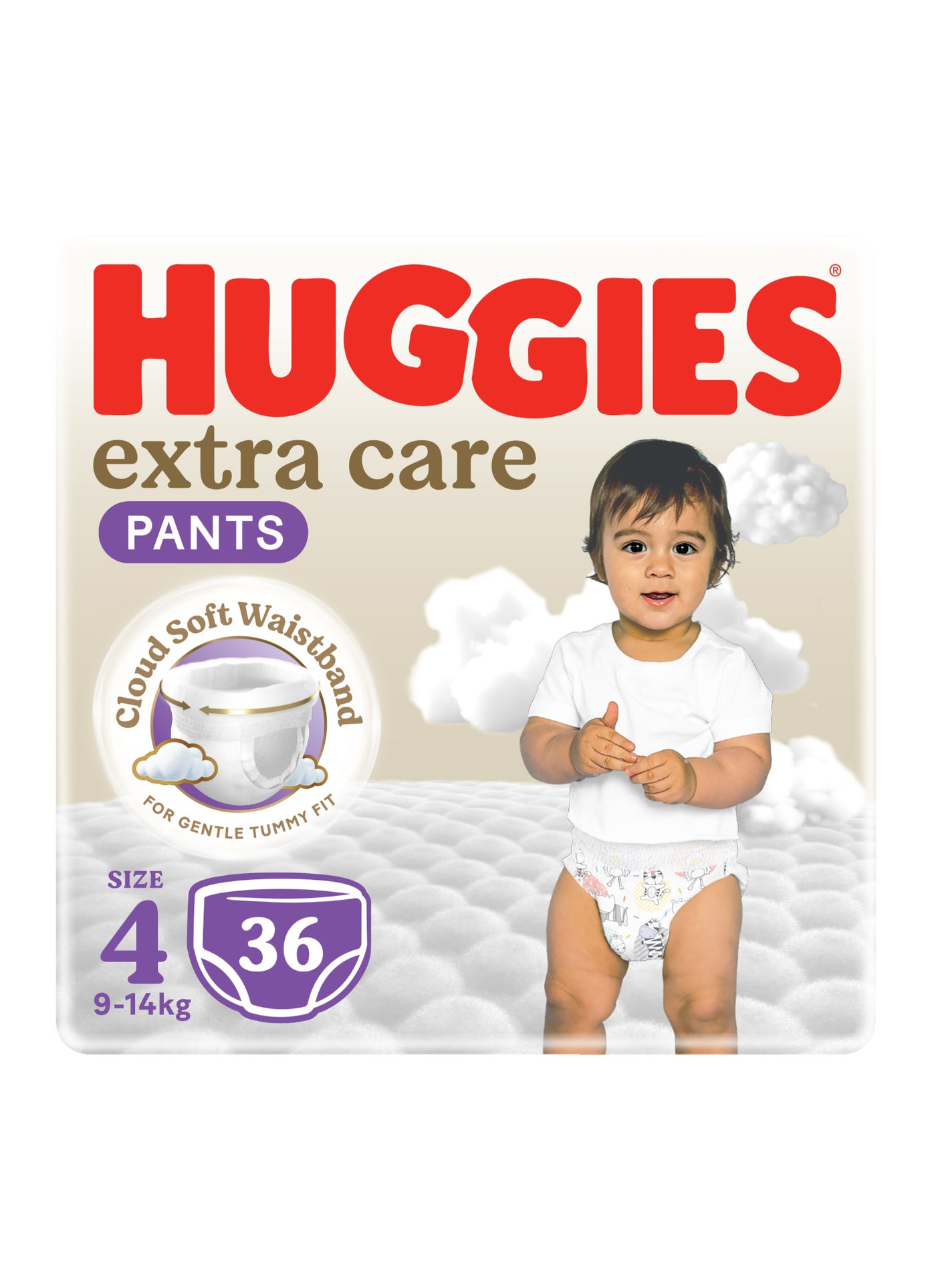 Huggies Extra Care Baby Culottes, Size 4 (9-14 kg), 36 Diaper Pants
