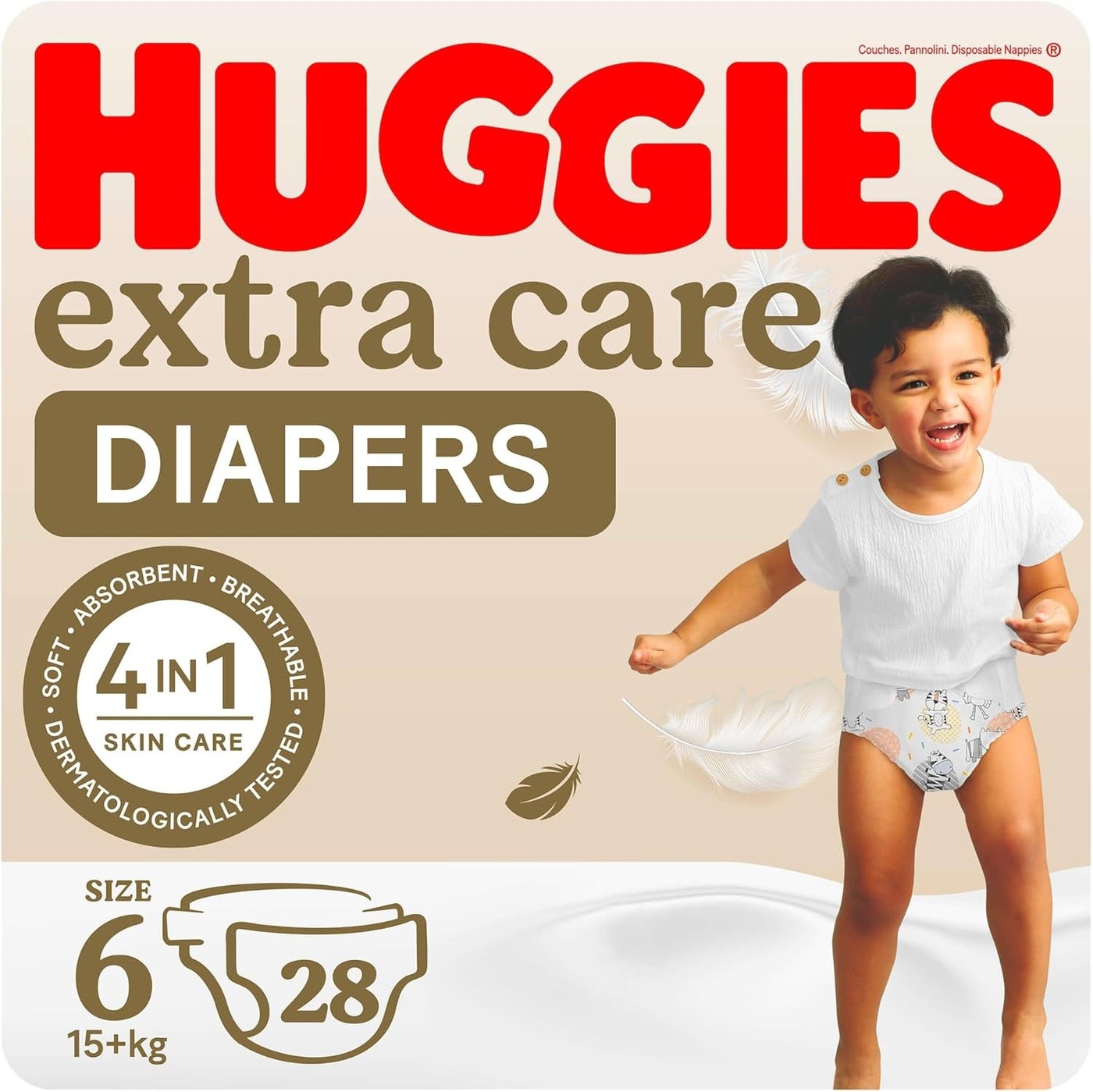 Huggies Extra Care Baby Diapers, Size 6 (15+ kg), Value Pack, 28 Diapers