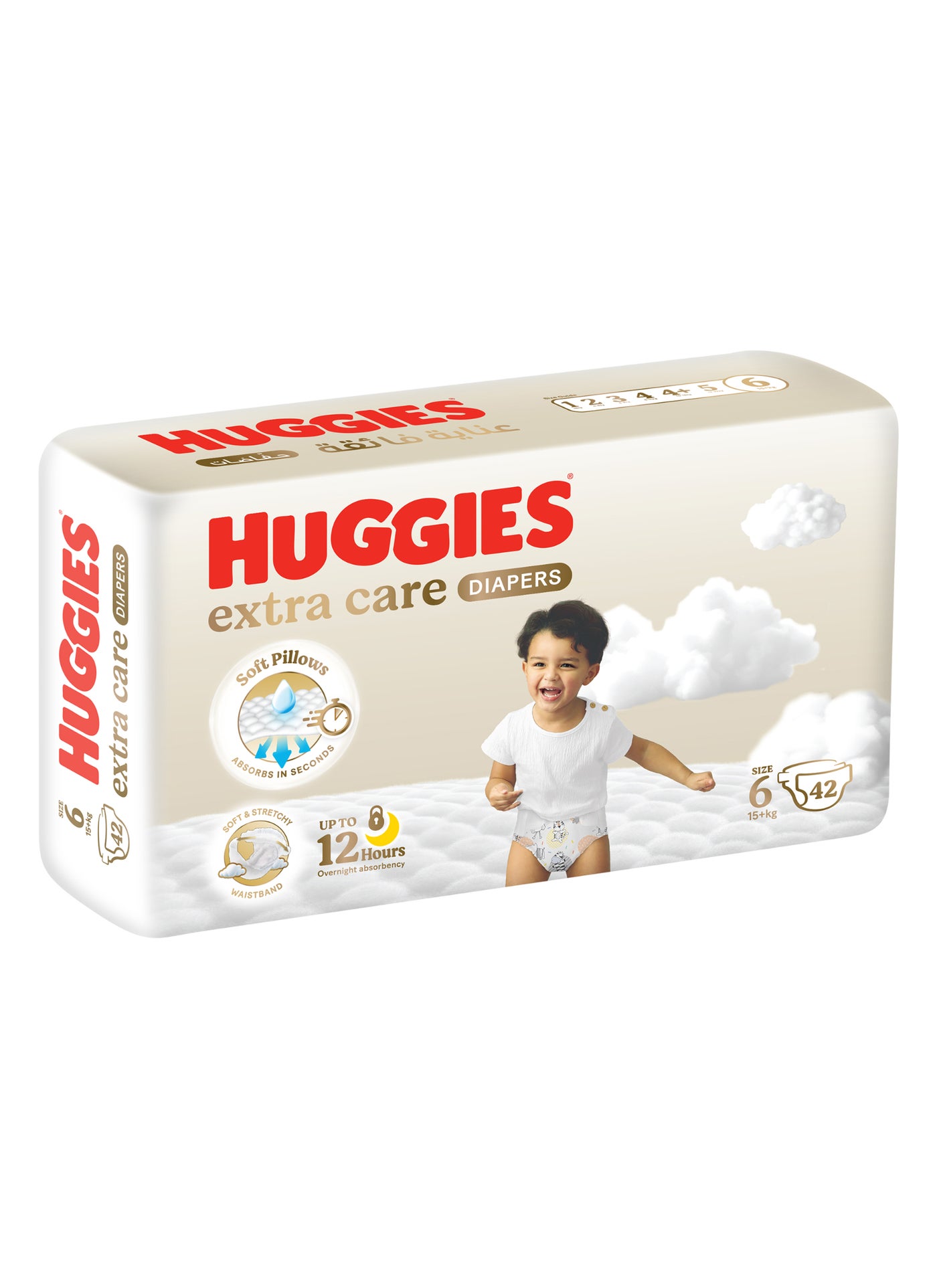 Huggies Extra Care Baby Diapers, Size 6 (15+ kg), Jumbo Pack, 42 Diapers