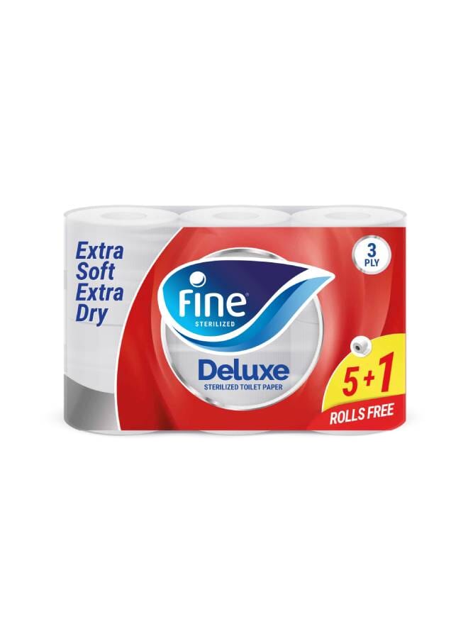 Toilet Rolls Deluxe Velvety Thick - 6 Rolls 3 Ply