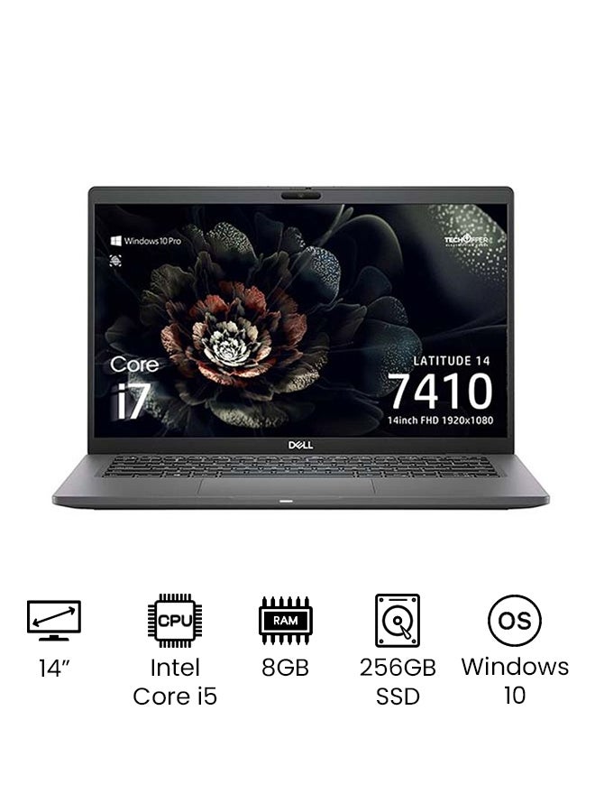 DELL (Upgraded Version) Dell Latitude 7410 Business Laptop With 14-Inch Full HD Display, 10th Gen Core i5-10310U Processer/8GB RAM/256GB SSD/Intel UHD Graphics/Windows 10 /International Version English Black