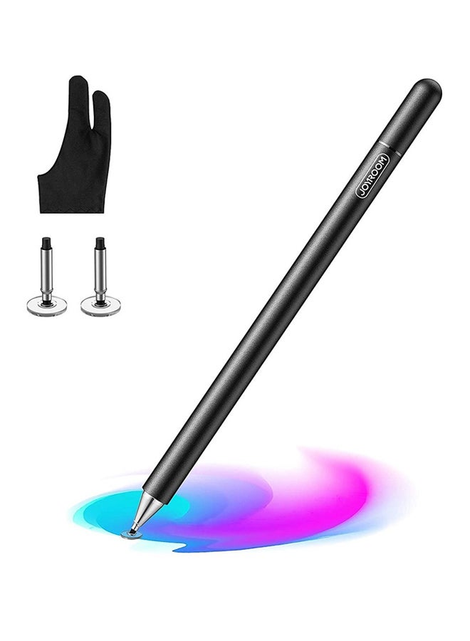JOYROOM iPad Pencil with Palm Rejection Glove, Capacitive Stylus Pen for Kid Student Drawing&Writing, Universal for iPad Pro/iPad 8th/7th/6th, Generation/Mini/Air/iPhone/Android/Samsung/Surface Black