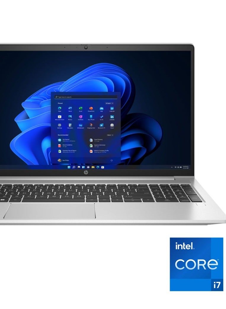 HP ProBook 450 G9 - Intel® Core™ i7-1255U - 8GB - 512GB SSD - NVIDIA GeForce MX570 - 15.6" HD - English/Arabic Silver Aluminum