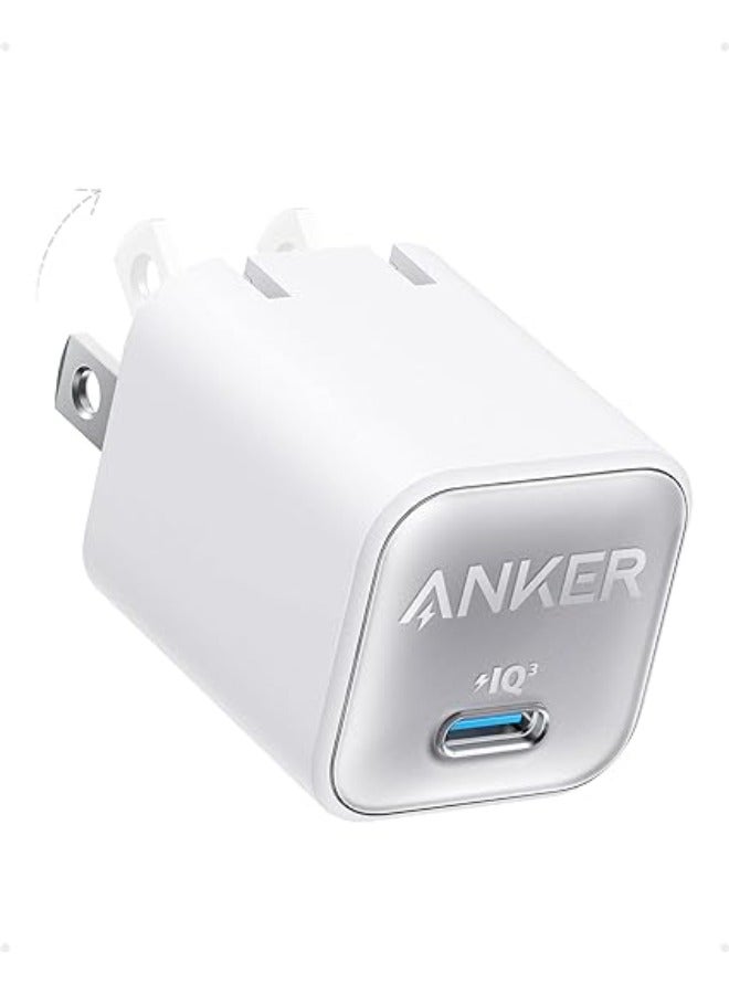 USB C GaN Charger 30W, Anker 511 Charger (Nano 3), PIQ 3.0 Foldable PPS Fast Charger for iPhone 15/15 Pro/14/14 Pro Max/13, Galaxy, iPad (Cable Not Included) - Aurora