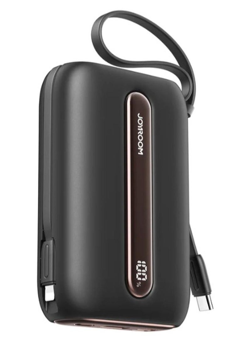 20000 mAh JR-L012 Plus Colorful Series 22.5W mini Power Bank with Dual Cables Black