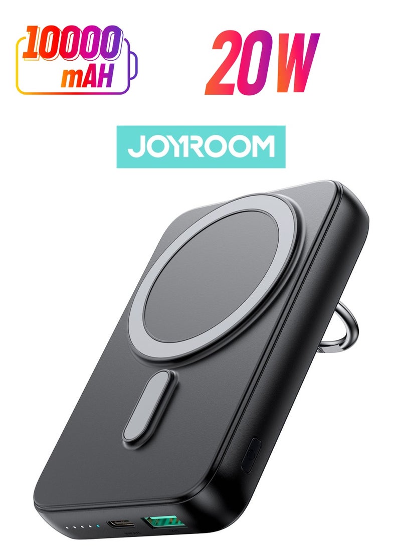 10000 mAh JR-W050 20W Magnetic Wireless Charger Power Bank Fast Charging For IPhone Samsung Xiaomi Large Capacity Portable Black