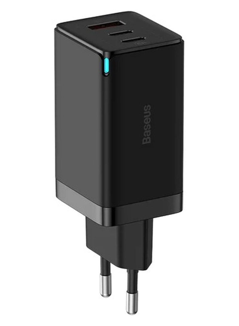 Baseus GaN5 Pro Fast Charger 2C+U 65W  EU  (Include：Baseus Xiaobai series fast charging Cable Type-C  to Type-C 100W(20V/5A) 1m Black） Black