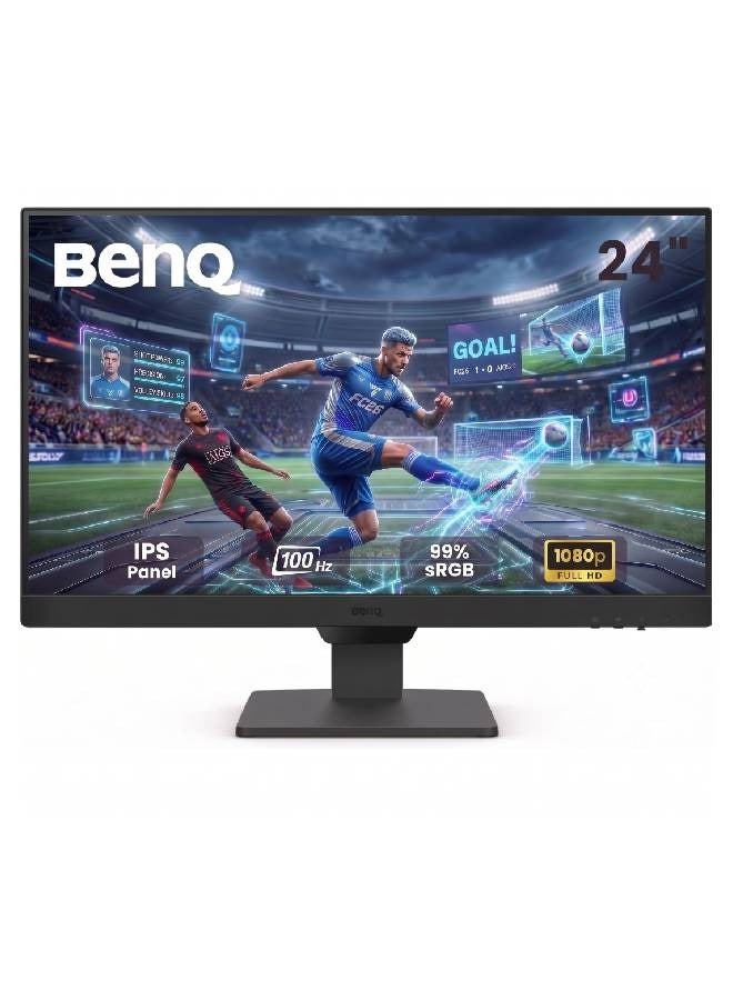 24 inch 100Hz Gaming Computer Monitor FHD 1920x1080p | IPS | Eye-Care Tech | Low Blue Light | Anti-Glare | Adaptive Brightness | Built-in Speakers | DisplayPort | HDMI x 2 I Black/Noir