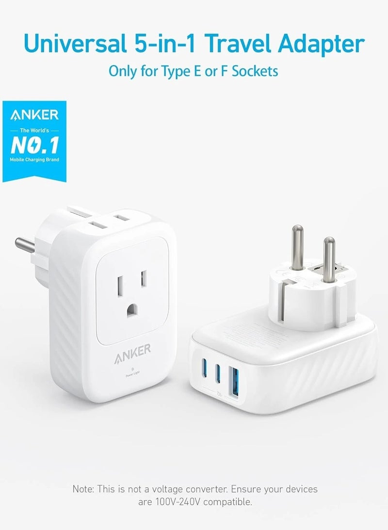 Anker Wall Charger (5-in-1) White | A92A2321