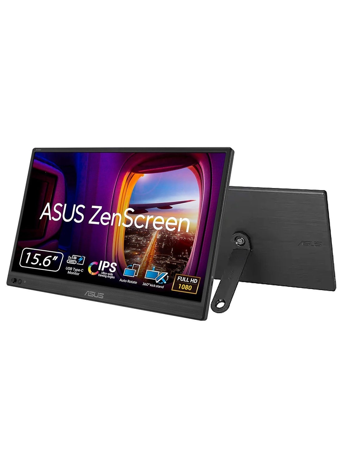 ZenScreen MB169CK Portable Monitor, 15.6" IPS Display, FHD Resolution, 60Hz Refresh Rate, 5ms (GtG) Response Time, 262K Color Display, Trace Free & SPLEDID Technology, Black | 90LM0AZ3-B01171 Black