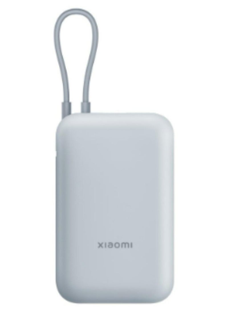 10000 mAh Power Bank 10000mAh (Integrated Cable) Ice Blue | 22.5W MAX Power | Type-C two-way fast charging | Nine layers of safety protection Ice Blue