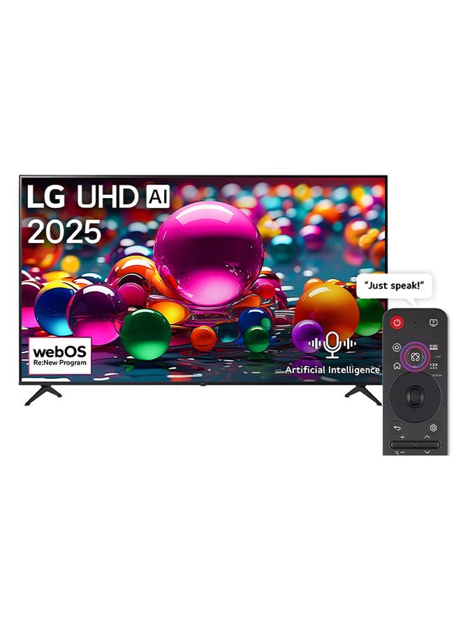 75 inch UHD AI UA85 4K Smart TV, 60Hz, AI Voice ID AI Search HDR10 Pro Home Hub, WebOS25, Model Year 2025 - 75UA85006LA Black