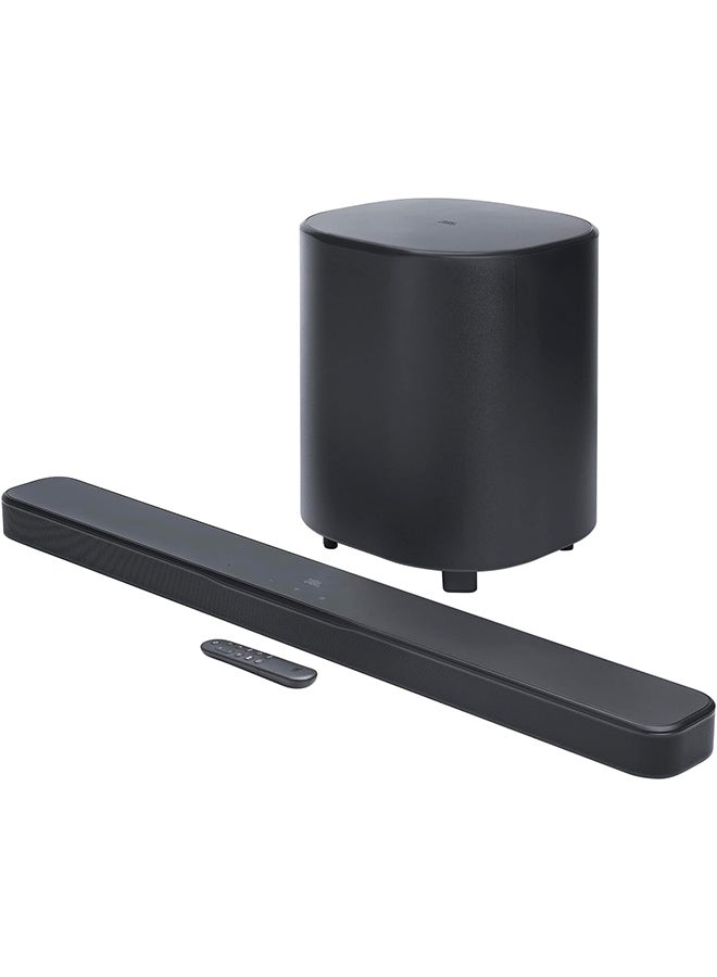 BAR 500MK2 5.1 Channel Soundbar with Dolby Atmos, 750W Output, 10” Wireless Subwoofer, MultiBeam 3.0, HDMI eARC, Bluetooth and Wi-Fi, Compatible with All TVs JBLBAR500M2BLK-UK Bar 500