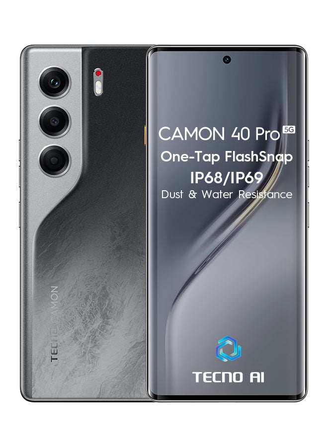 Camon 40 Pro Dual SIM Galaxy Black 12GB RAM 256GB 5G - Middle East Version
