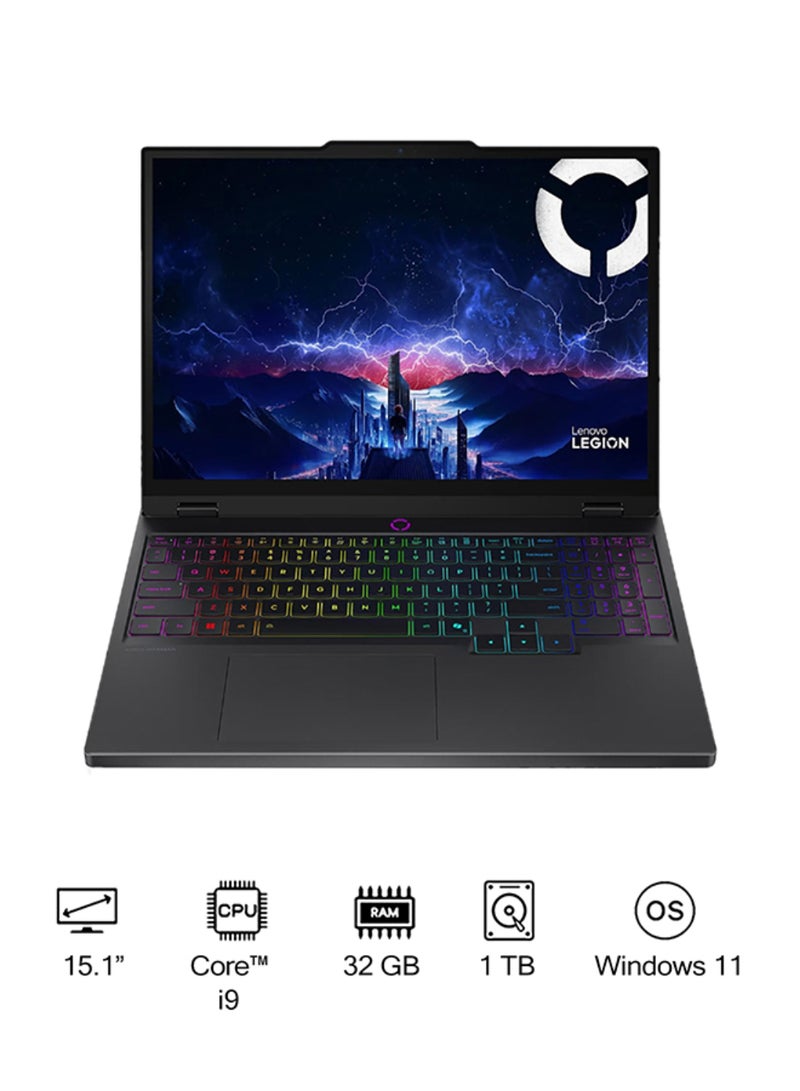 Legion 5 15IRX10 Gaming (2025) Laptop With 15.1-Inch Display, Core i9-14900HX Processor/32GB RAM/1TB SSD/8GB NVIDIA GeForce RTX 5070 Graphics Card/Windows 11 English/Arabic Eclipse Black