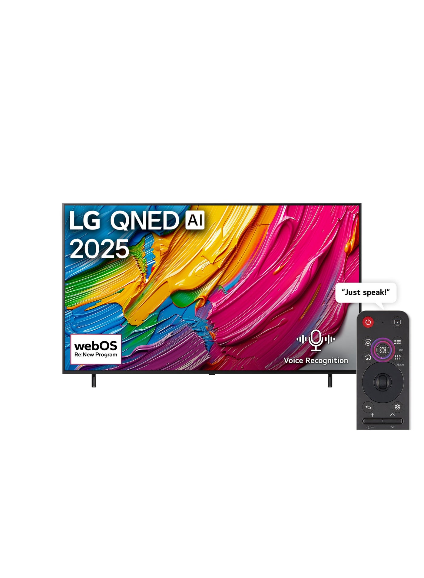 75 inch LG QNED AI QNED80 4K Smart TV, 60Hz, AI Magic remote HDR10, WebOS25, α7 AI Processor 4K Gen8, Model Year 2025, 2 Year Warranty, 75QNED80A6A Black
