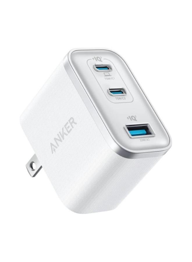 Nano Charger (70W, 2C1A ) with two USB-C ports and One USB-A Port -