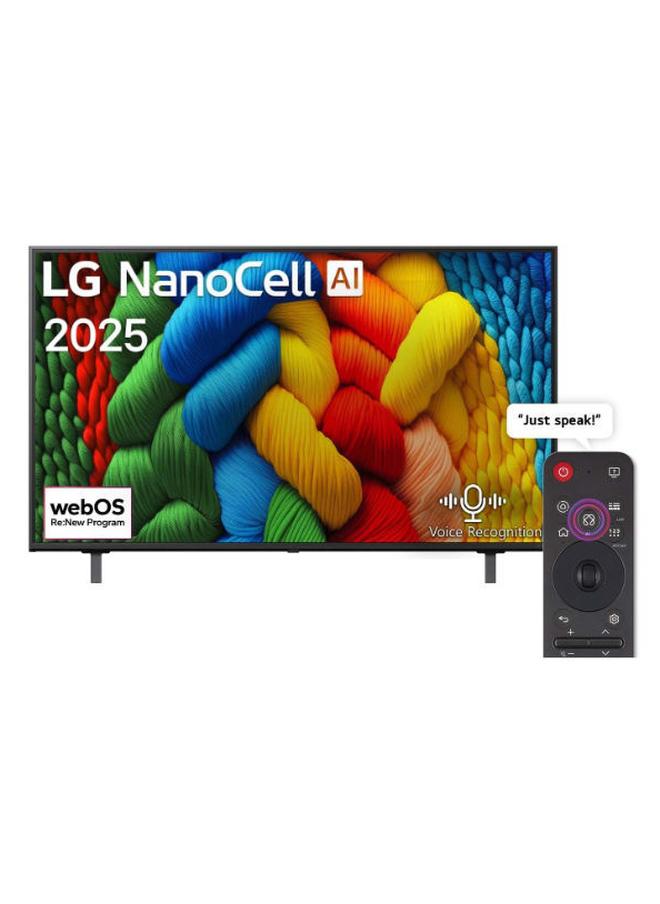 LG TV 50" Nano cell 4K Smart AI Magic Remote webOS25 (2025) - 50NANO80A6A 50NANO80A6A Black