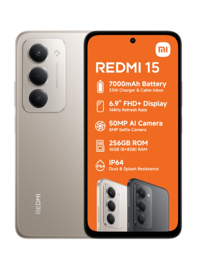 Redmi 15 4G Titan Gray Dual SIM 8GB RAM 256GB - Global Version