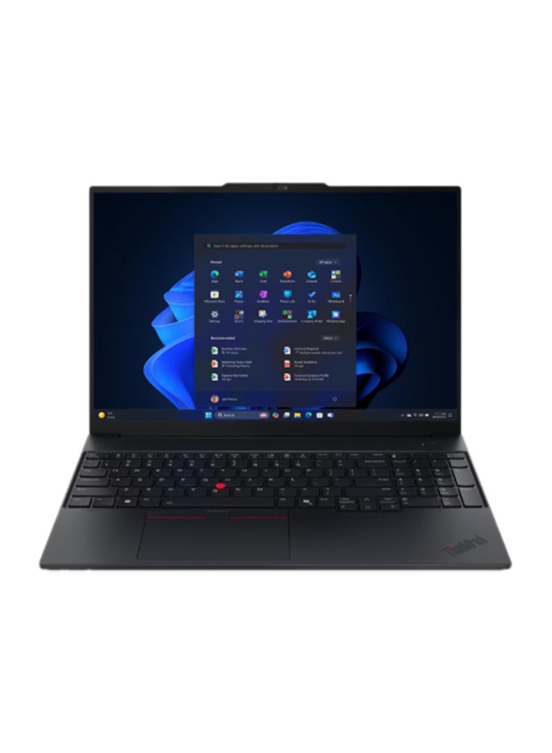 ThinkPad E16 Gen 3 Laptop With 16 Inch WUXGA (1920x1200) Display, Core Ultra 7- 255H Processor/16GB RAM DDR5/512GB SSD/Integrated Intel Arc 140T Graphics/DOS(Without Windows) English/Arabic Black