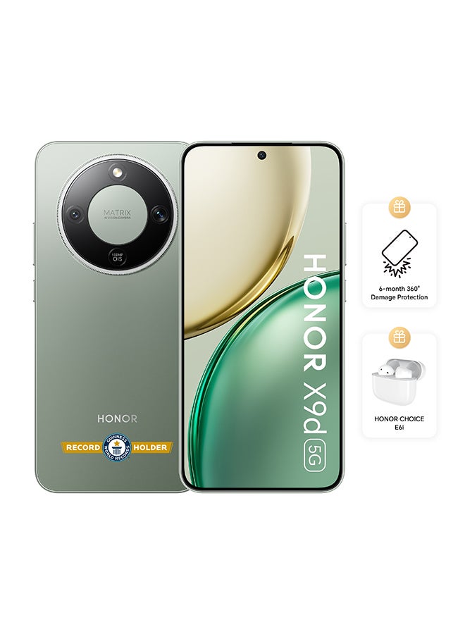 Honor X9d Dual SIM 5G 12GB RAM 256GB Forest Green With Free Choice E6i Earbuds and 6 Month Damage Insurance  - Middle East Version
