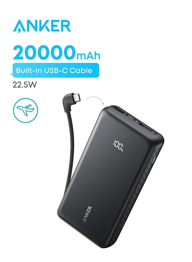 20000 mAh Zolo Power Bank, 20,000mAh 22.5W Max Portable Charger, USB-C In and Out Fast Charging Battery Pack, Slim Travel Essential Phone Power Bank, For iPhone 17/16/15 Series, iPad, MacBook Air, Galaxy, and More black