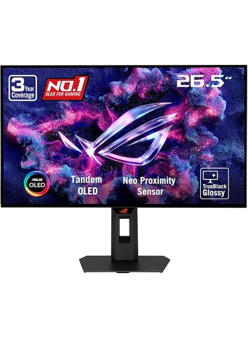 ASUS 27 inch ROG Strix OLED QHD Gaming Monitor – 280Hz, 0.03ms GTG, HDR True Black 500, 10-bit 99.5% DCI-P3, G-SYNC/FreeSync, DisplayPort 1.4, HDMI 2.1, ELMB, OLED Care Pro, XG27AQWMG | 90LM0BZ0-B01171 Black Black