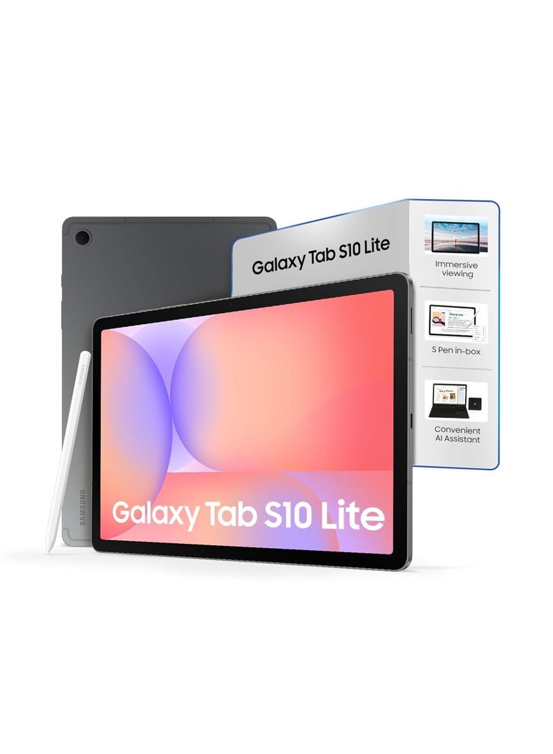 Samsung Galaxy Tab S10 Lite with AI, S Pen in-Box, (10.9 Inch) Display, Object Eraser, 90Hz Refresh Rate, Pre Loaded Pro Apps, 6GB RAM, 128GB Storage, Wi-Fi + 5G Tablet, Gray(SM-X406B)