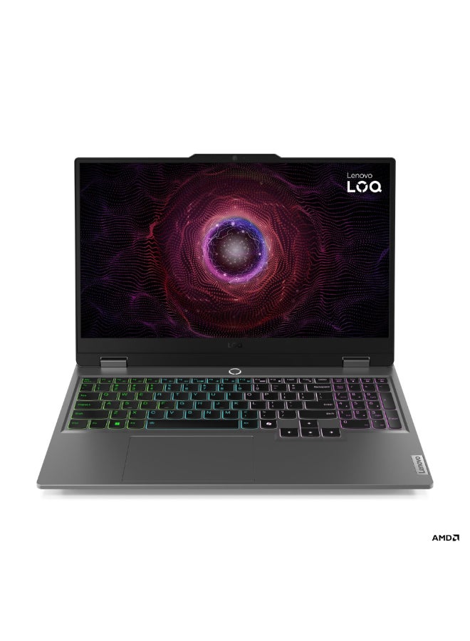 LOQ 15ARP9 Gaming Laptop With 15.6 Inch Full HD (1920x1080) Display, Ryzen 5-7235HS Processor/16GB RAM DDR5/512GB SSD/6GB Nvidia GeForce RTX 3050 Graphics/DOS(Without Windows)/ English/Arabic Luna Grey