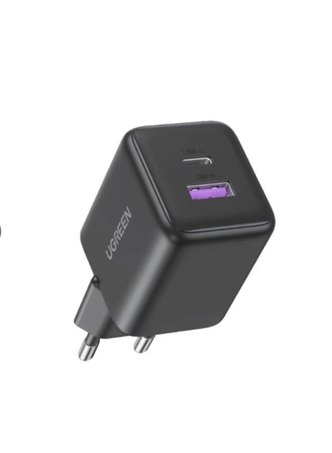Ugreen 30W GaN Wall Charger 1x USB-A 1x USB-C black