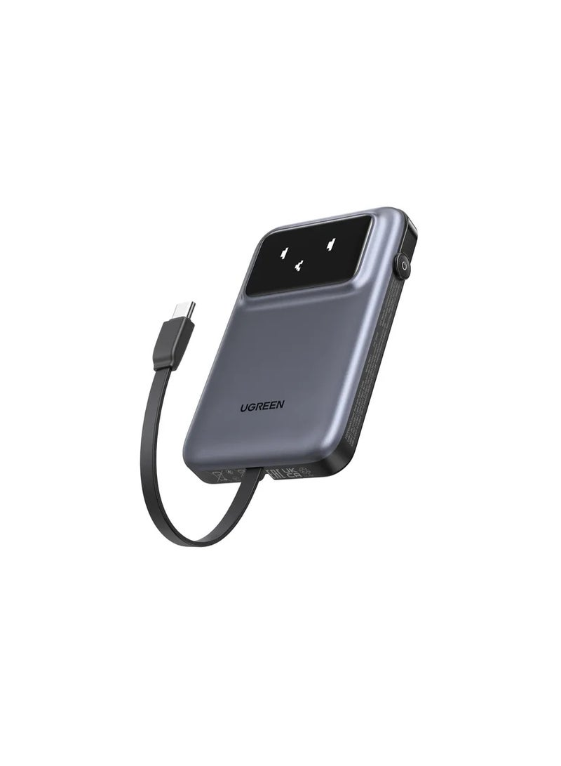 UGREEN PB511 Power Bank Robot 10000mAh With Built-in Cable USB-C grey