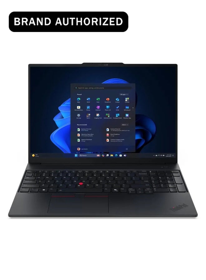 ThinkPad E16 Gen 3 Laptop, Intel Core Ultra 7 256V Processor, 16GB LPDDR5x RAM, 512GB SSD, 16" WUXGA Display, DOS, Backlit , 1 Year Warranty | 22AY0016GR Keyboard English/Arabic black