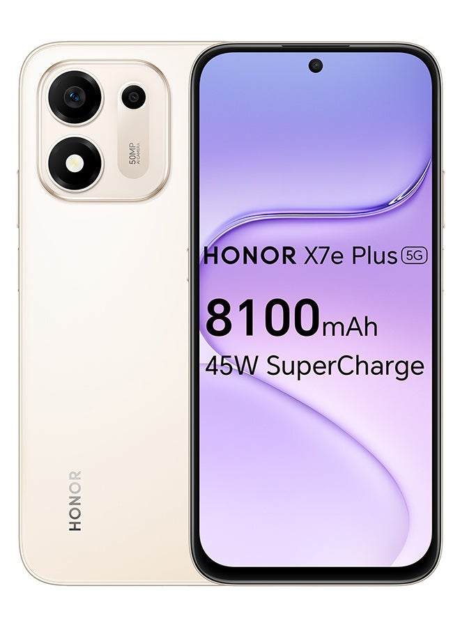 Honor X7e Plus  Dual SIM  5G 8GB RAM 256GB Desert Gold - Middle East Version