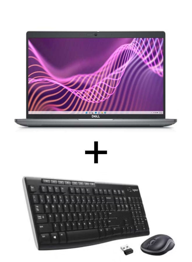 LATITUDE 5440 Laptop with 14 Inch Full HD / Intel Core i5-1335U / 8 Gigabyte / 512 Gigabyte SSD / Intel Iris XE / with Logitech Mk270 Wireless Combo Keyboard and Mouse English grey