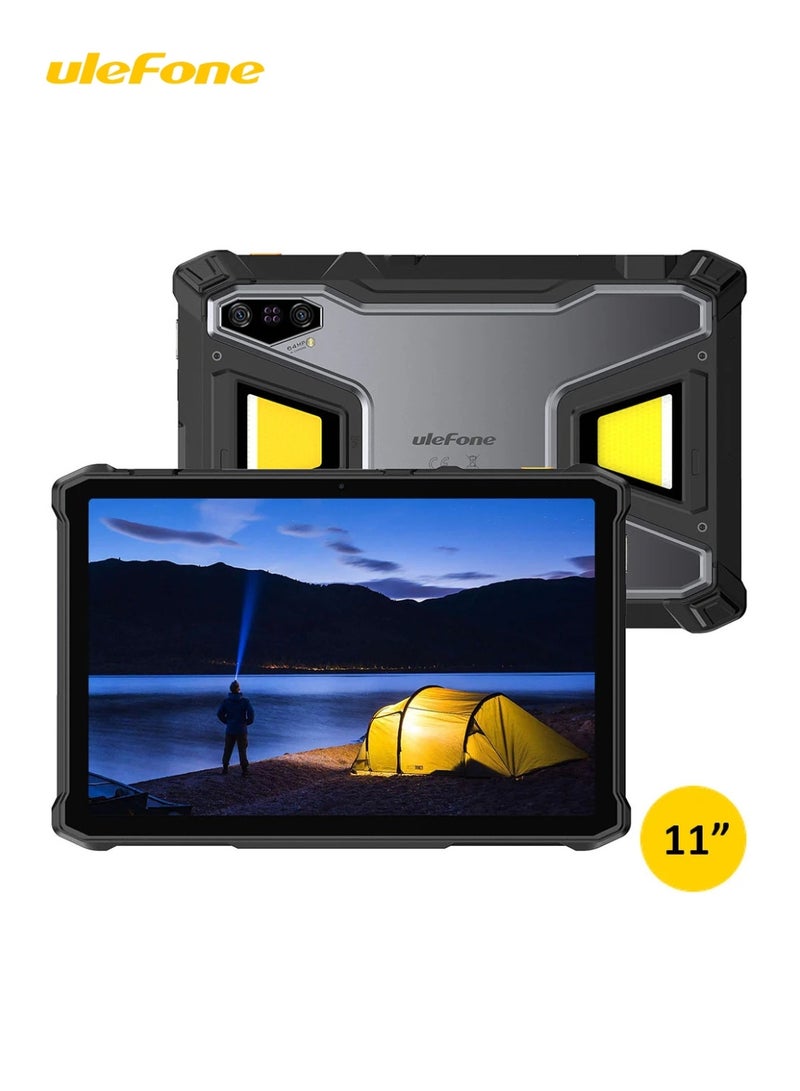 Ulefone Armor Pad 5 Pro 5G Rugged Tablet | 12GB RAM + 512GB Storage | 11" FHD+ 90Hz Display | 24200mAh Battery, 120W Fast Charging | 64MP Night Vision | Dimensity 7400X | IP68/IP69K | Android 15 | Black