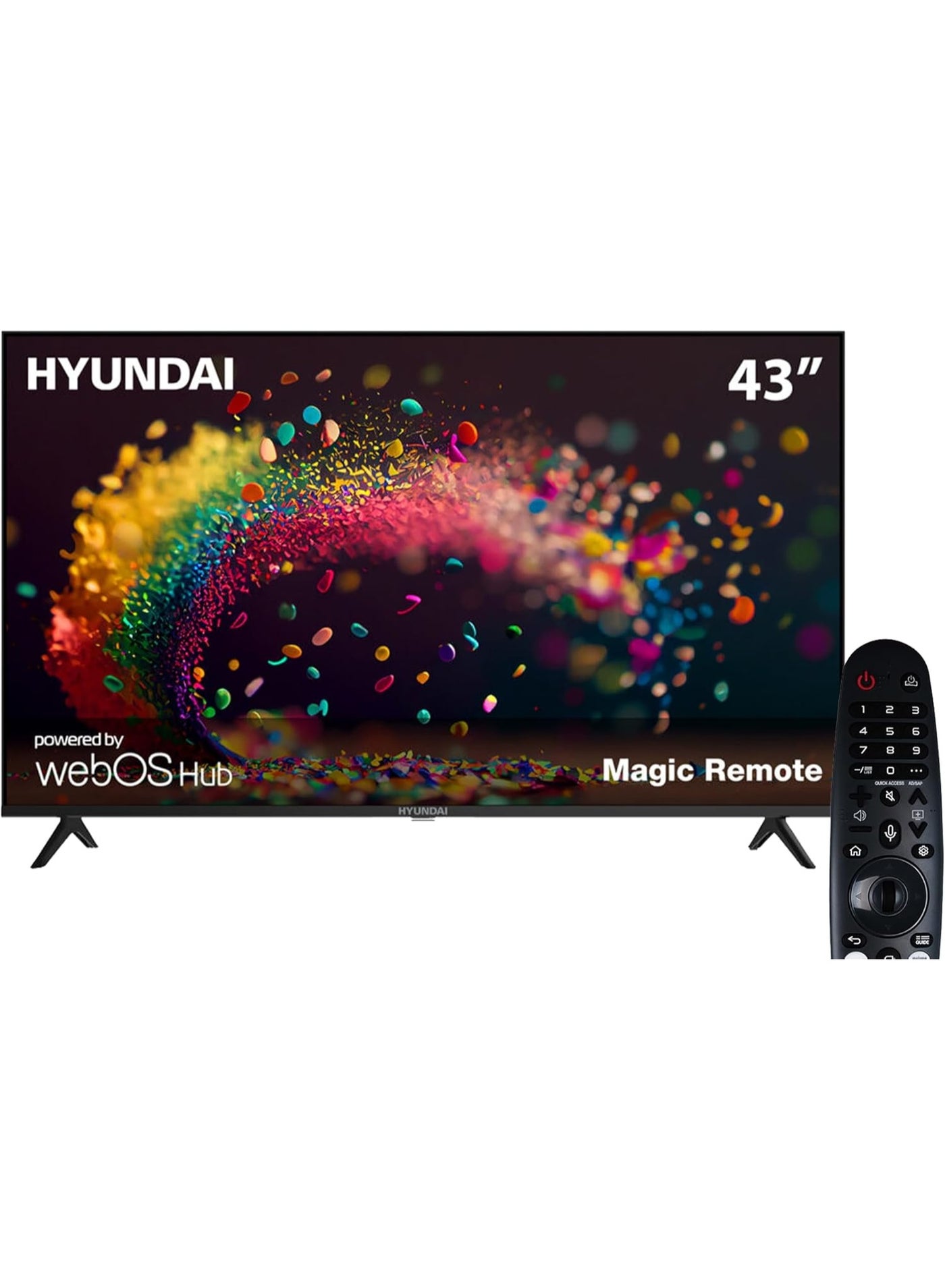 Hyundai 43 Inch Frameless WebOS FHD Smart LED TV with Built in Receiver, Black - L43HYNDA630