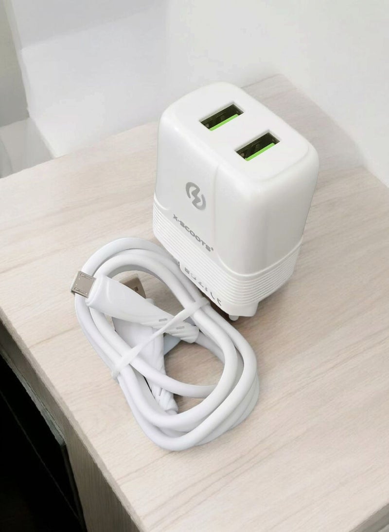 CH-261 Fast Charge Micro-USB 3.4A Dual Charger  Compatible With All Devices