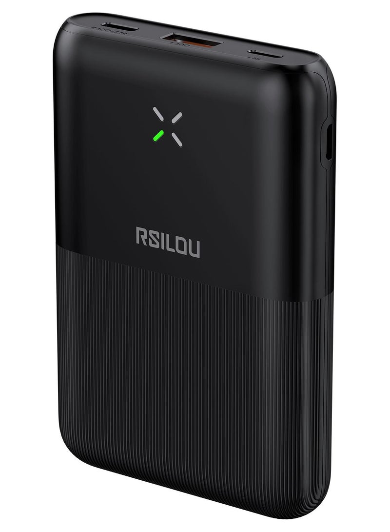 R1005-001 Mini Ultra-Thin Power Bank, Capacity 10000mAh Fast Charging with Digital Display, 22.5W Output per port, 38.5W tatal Max power, USB-C and USB-A Dual Ports Fast charging, Micro and Lightning charing port