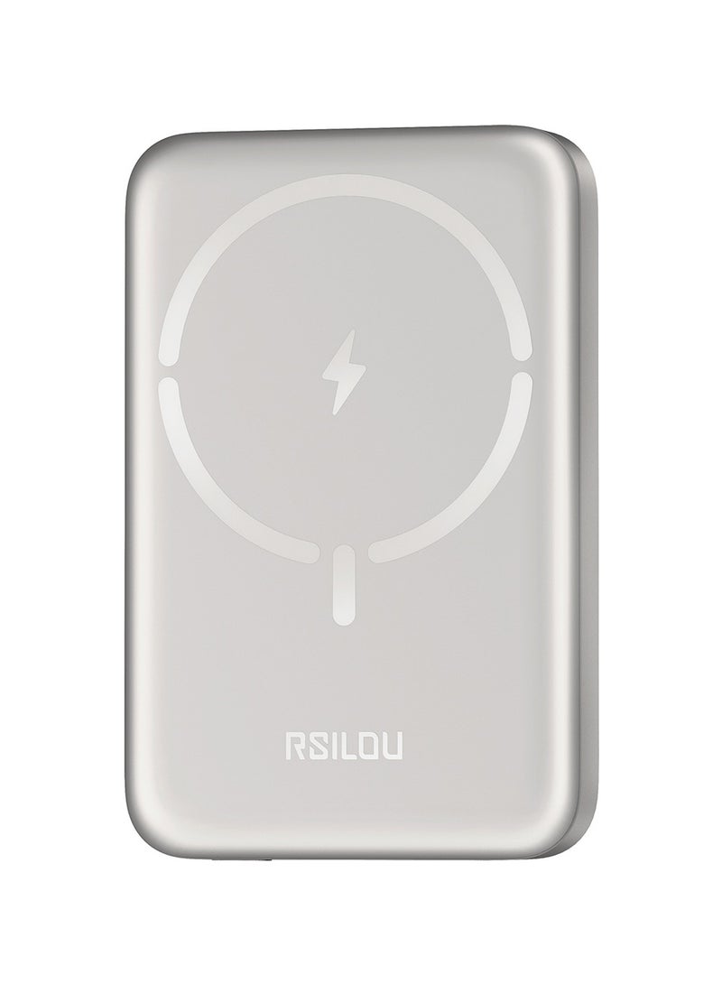 R1024-002 power bank 20W Fast charger, 10000mAh, wireless magsafe metal magnetic charging, thin and lightweight
