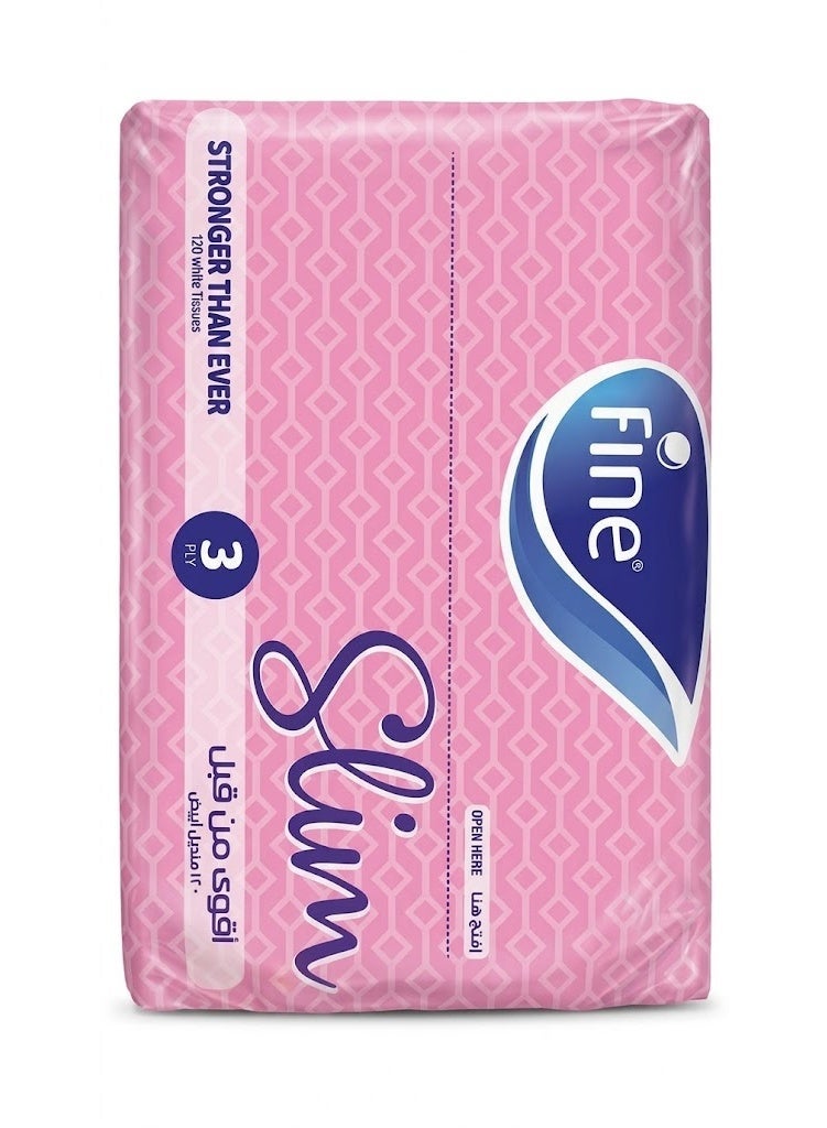 Facial tissues Fluffy Slim Pack 120 tissues - 3ply (Assorted Pack)