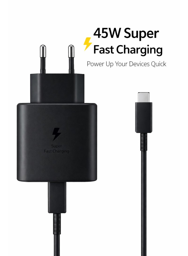 45W Wall Charger with 5A Type-C Cable | Super Fast Charging | Compatible with Type-C Devices