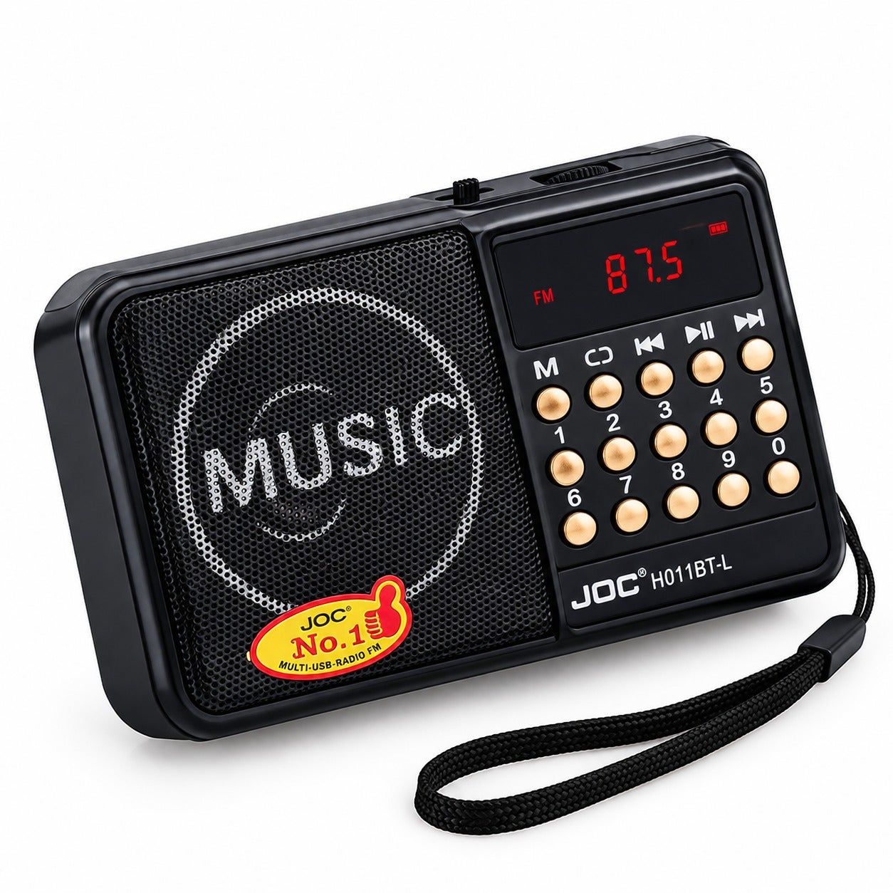 Portable Fm Radio Stereo Sound Strong Pure Signal Tuned Into A Flash A Memory And A Speaker - Black