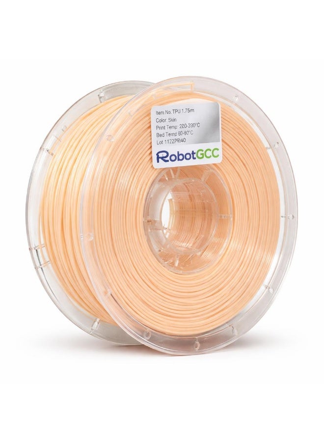robotgcc Skin Tone TPU Flexible 3D Printer Filament 1.75mm High Elasticity Soft Touch Wear Resistant Impact Resistant Engineering Grade Printing Material for Cosplay Prosthetics Wearables Robotics and Functional Prototypes