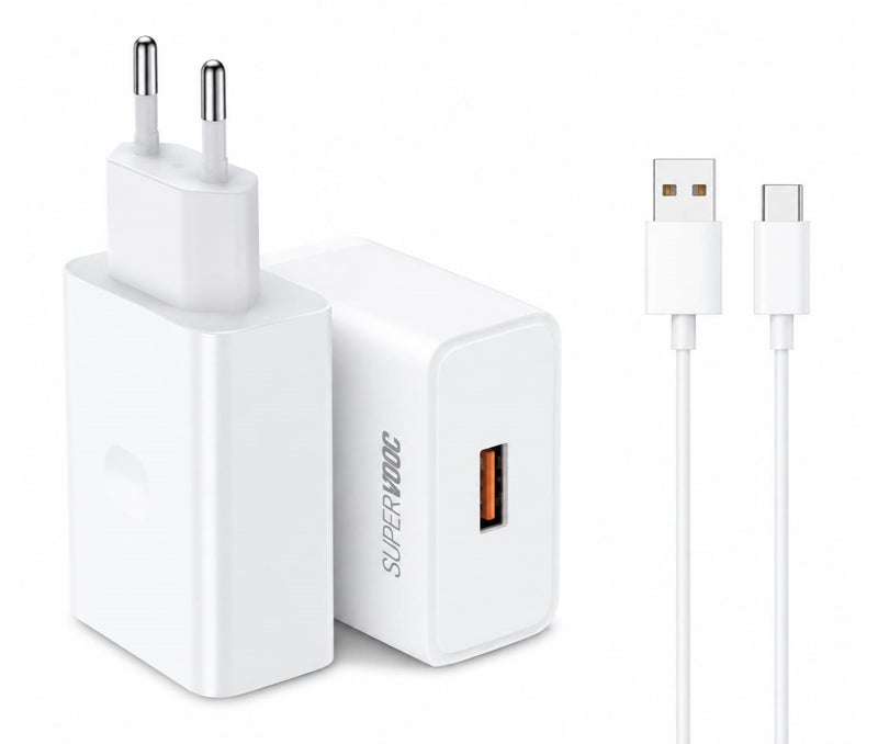 120W USB-C GaN SuperVOOC Super Fast Wall Charger Power Adapter with Data Cable CompatibleWith Oppo Devices