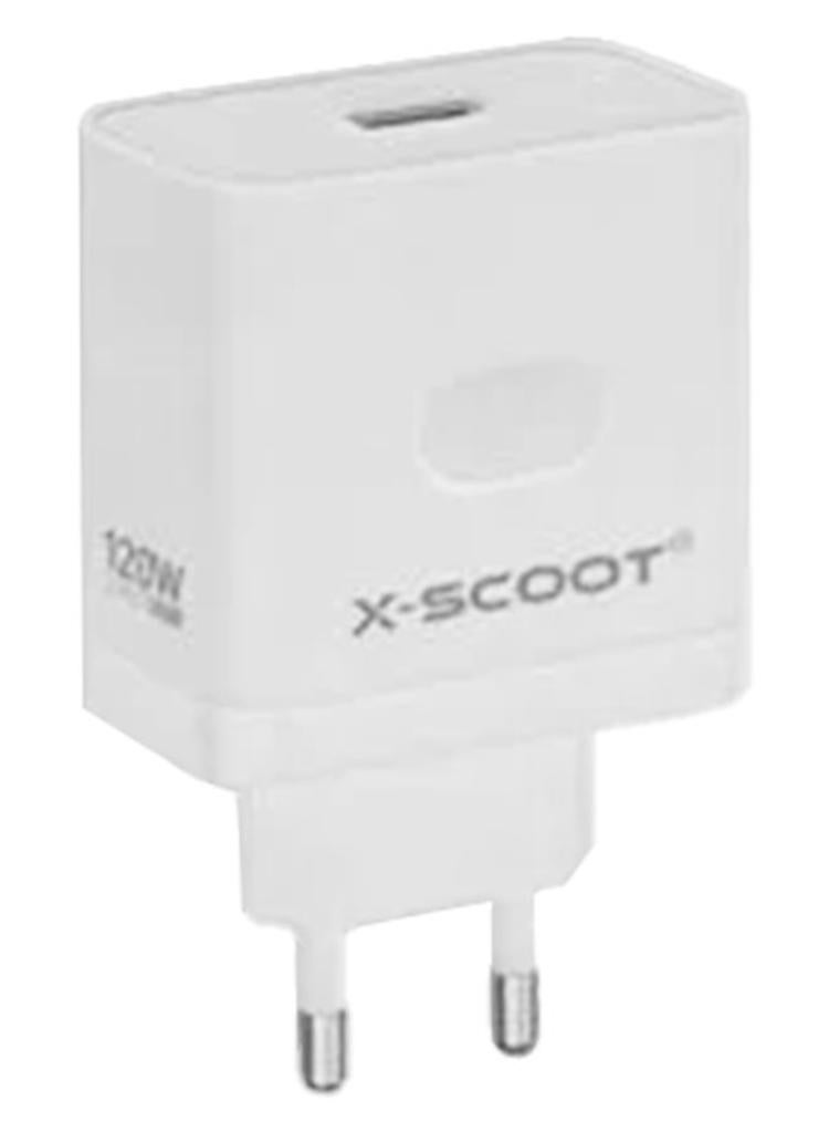 CH-259 120W GaN Super Fast Wall Charger with USB Output - White