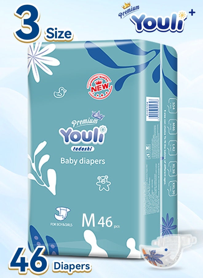 Baby Diapers,Taped Diapers Size 3, 6-11 Kg, 360° Leak-Free Fit For Up To 100% Leakage Protection, Ultimate Comfort 46 Diapers