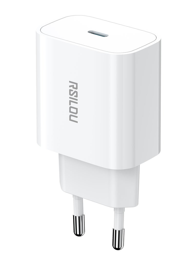 R4232-001 20W USB-C Fast Charger – Compact, Fast, and Reliable Charging, Supports with samsung, oppo, apple and all smartphones, tablets, Bluetooth headphones, and more, MultiProtect Protection